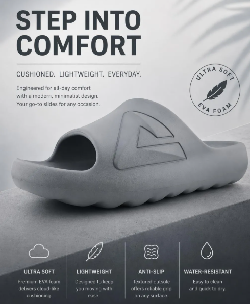 PEAK Street Slipper "Alpha Pro Max" RLW2601L รองเท้าแตะ หนานุ่ม ใส่หลังเล่นกีฬา เดินเล่น กระชับเท้า ทนทาน กันน้ำ100% Size 36 - 46 - Image 4